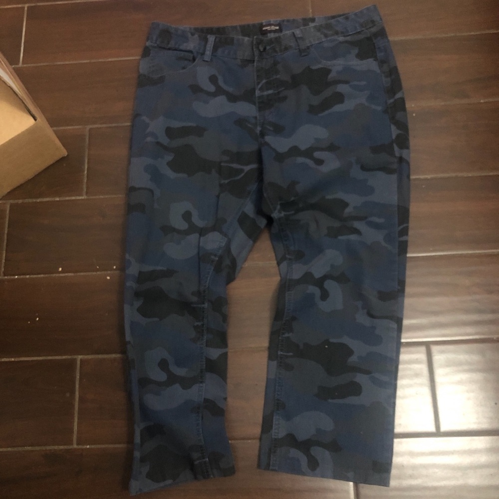 Adam Levine Collection Blue and Black Camo Cargo Pants